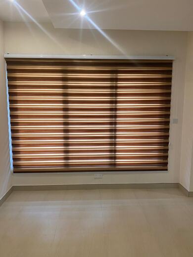A zebra blind fitted by KD Dream Space Designs