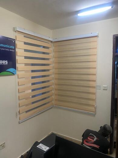 A zebra blind fitted by KD Dream Space Designs