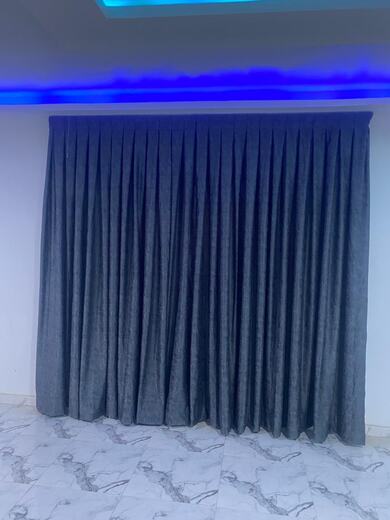 A pair of straight curtains made and hung by KD Dream Space Designs
