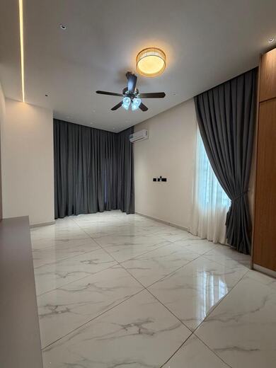 A pair of straight curtains made and hung by KD Dream Space Designs