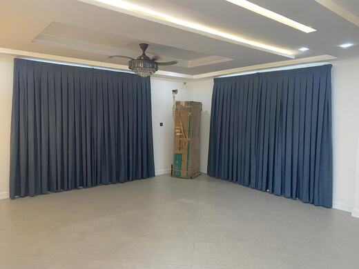 A pair of straight curtains made and hung by KD Dream Space Designs