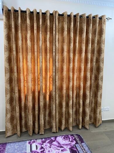 A pair of straight curtains made and hung by KD Dream Space Designs