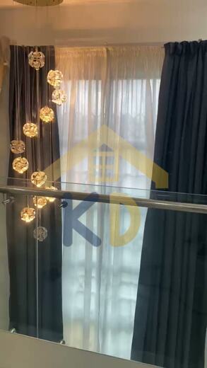 A motorised curtain track running, fitted by KD Dream Space Designs